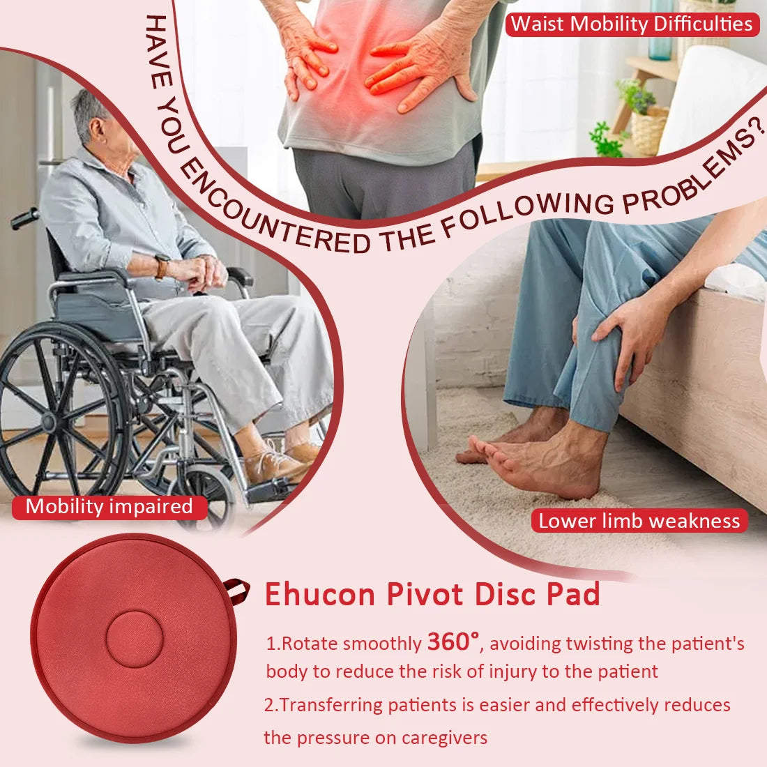 Pivot disc non-slip base texture detail
