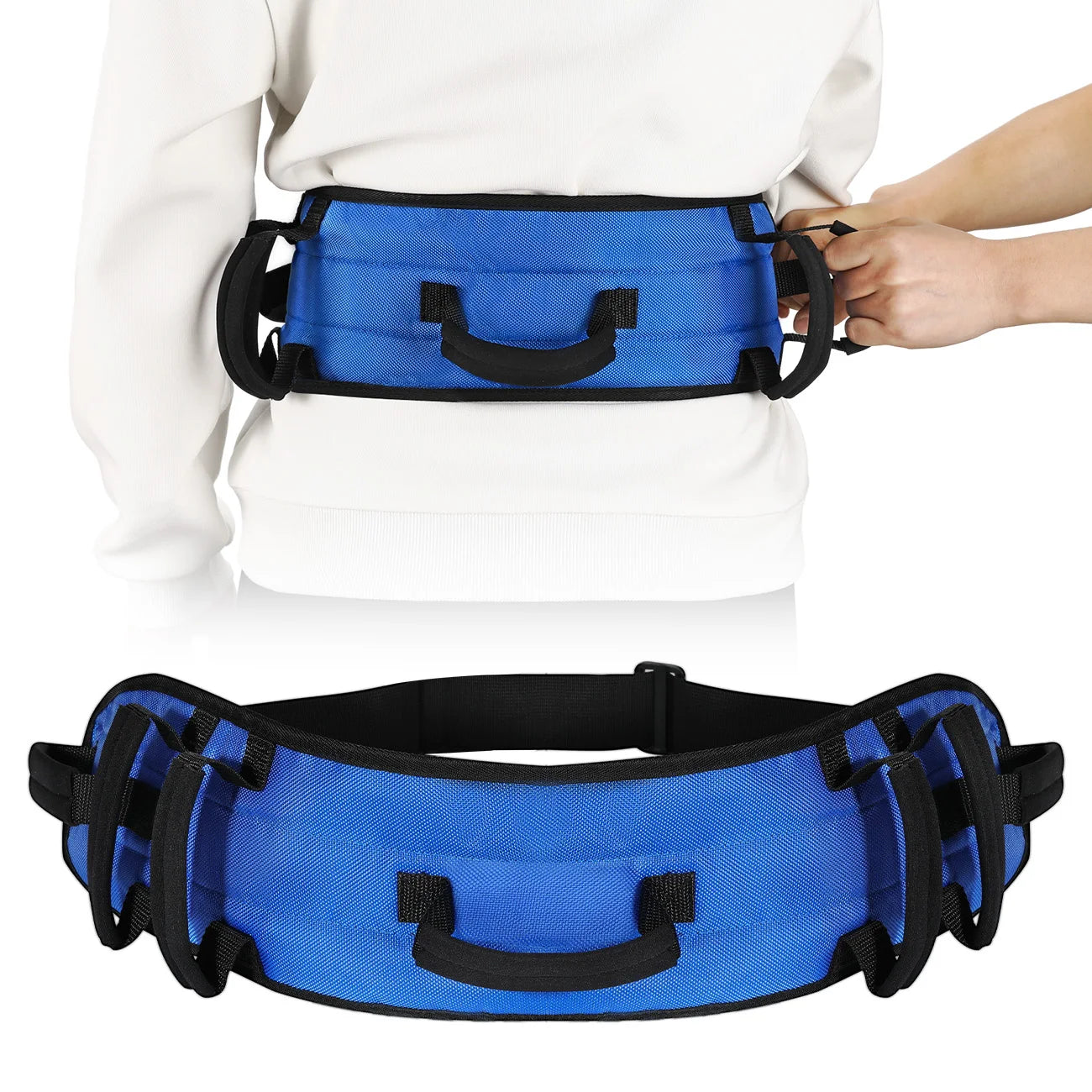 7-handle padded gait belt with quick-release buckle for safe caregiver transfers